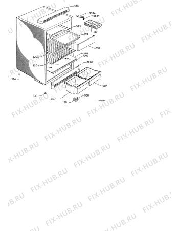 Взрыв-схема холодильника Kuppersbusch UK144.2 - Схема узла Housing 001